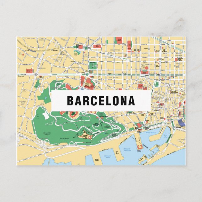 CITY MAP POSTCARDS ♥ Barcelona (Front)