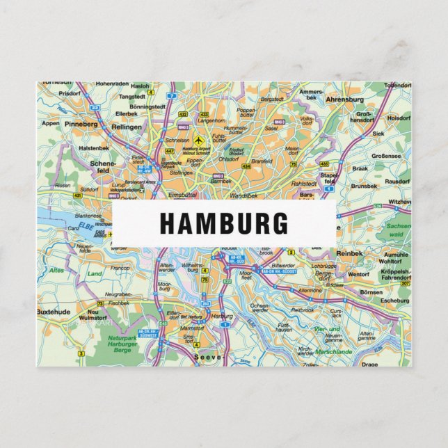 CITY MAP POSTCARDS ♥ Hamburg (Front)