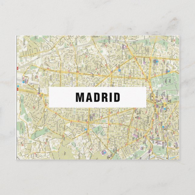 CITY MAP POSTCARDS ♥ Madrid (Front)