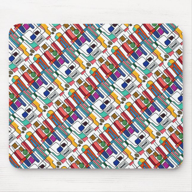 "City Map" Tiled Abstract Design Mousepad (Front)