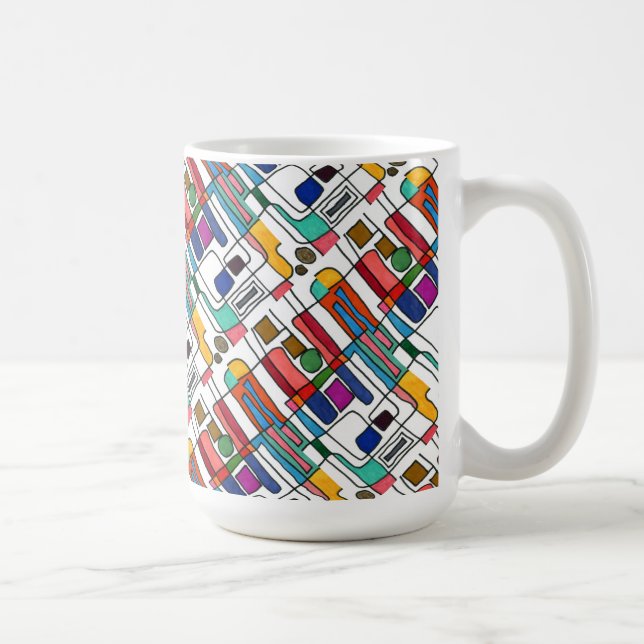 "City Map" Tiled Abstract Design Mug (Right)