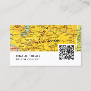 City Map Travel Agency Business Card   QR Code