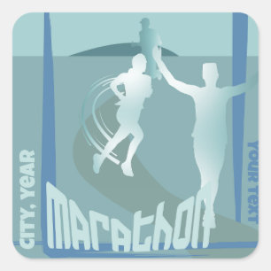 City Marathon run runners club sticker