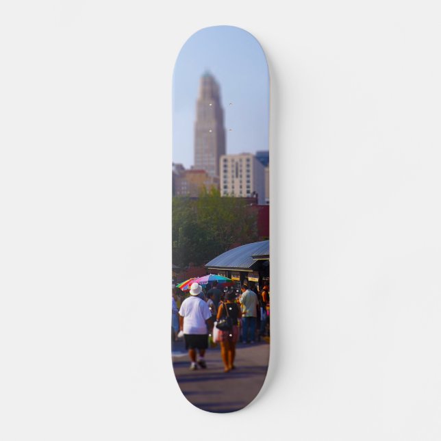 City Market and Downtown Kansas City Skyline Skateboard (Front)