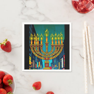 City Menorah Napkin