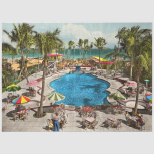 City - Miami FL - Sitting poolside 1941 Tissue Paper