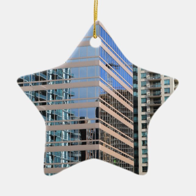 City Modern Architecture Ceramic Tree Decoration (Front)