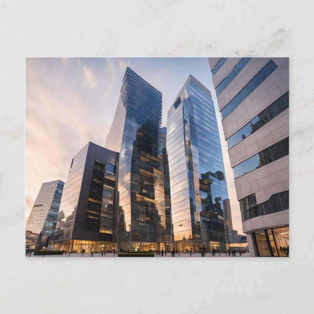 City modern business centre postcard (Front)