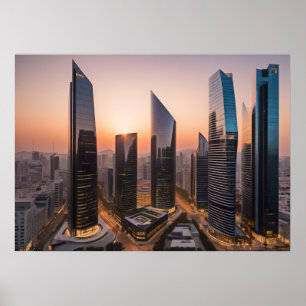 City modern business centre poster