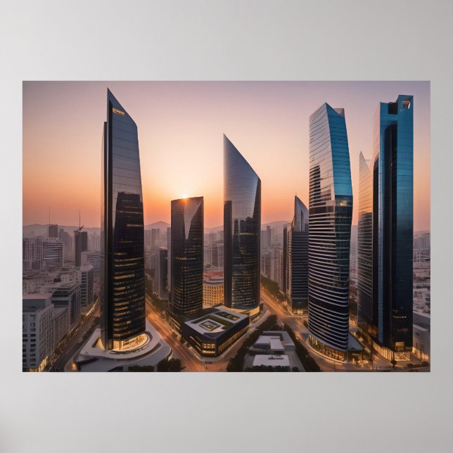 City modern business centre poster (Front)