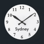 City Name Clock<br><div class="desc">Great wall clock for office use or travel themed decorating</div>