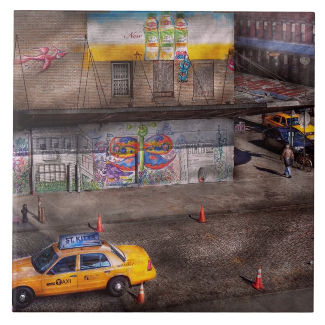 City - New York - Greenwich Village - Life's colou Tile (Front)