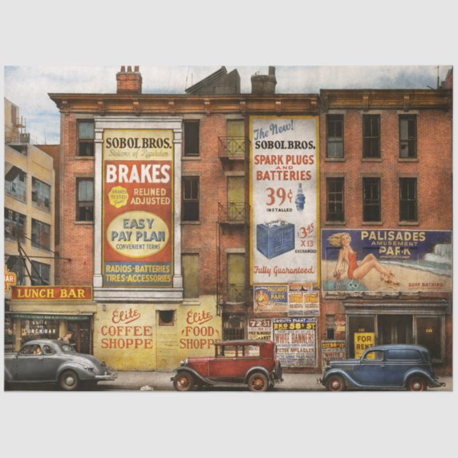 City - New York NY - Elite lunch bar 1938 Tissue Paper (Front)