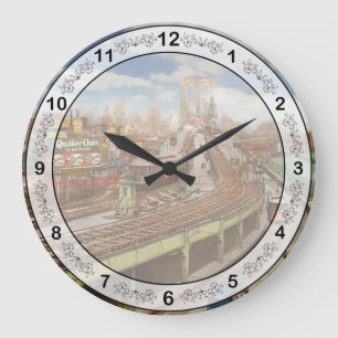 City - New York - The Brooklyn bridge from 1903 Large Clock