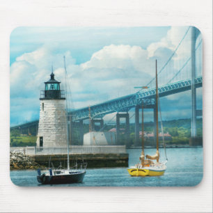 City - Newport RI - The Newport lighthouse Mouse Mat