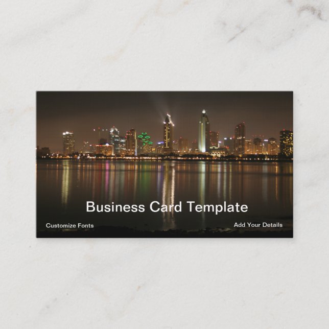 City Night Business Card Photo San Diego (Front)