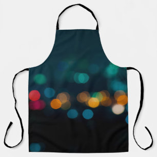 City night light blur bokeh, defocused backgrounda apron