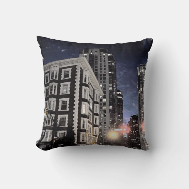 city night photo pillow (Front)