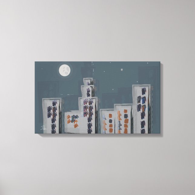 City Night Stretched Canvas Print (Front)