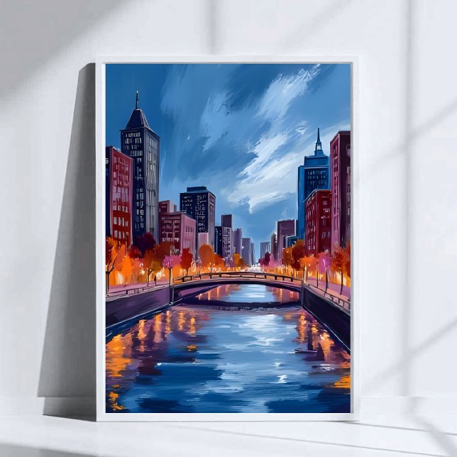City Nights Watercolor Painting Art Poster (Creator Uploaded)