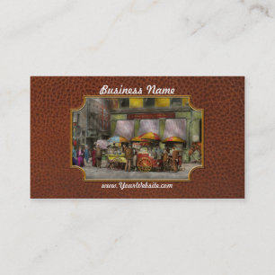 City - NY- Lunch carts on Broadway St NY - 1906 Business Card