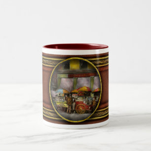 City - NY- Lunch carts on Broadway St NY - 1906 Two-Tone Coffee Mug