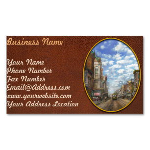 City - NY - Main Street. Poughkeepsie, NY - 1906 Magnetic Business Card