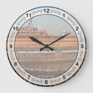 City - NY - The Staten Island Ferry Large Clock