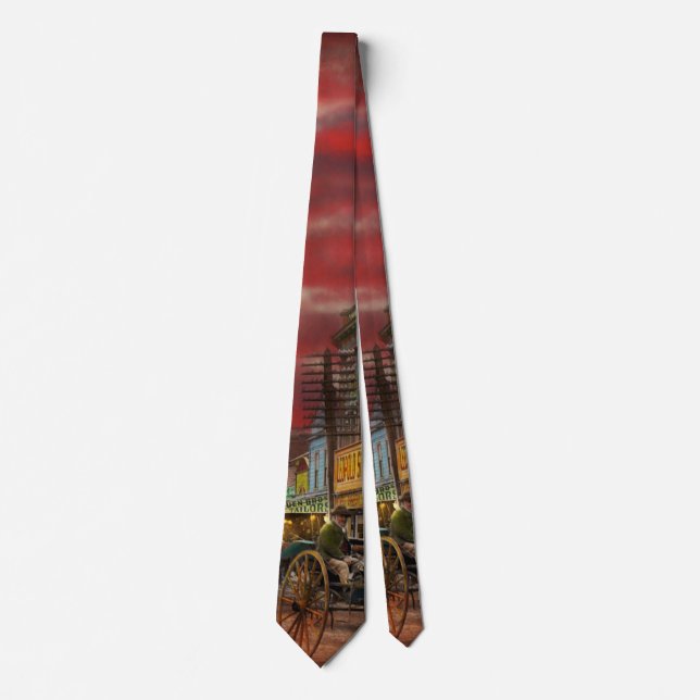 City - NZ - The shopping district 1908 Tie (Front)