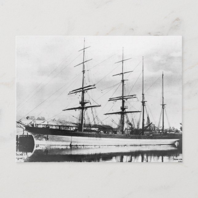 City of Adelaide Clipper ship 1800s Postcard (Front)
