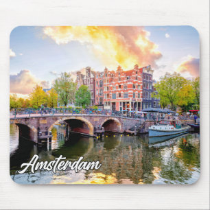 City Of Amsterdam, Netherlands Mouse Mat