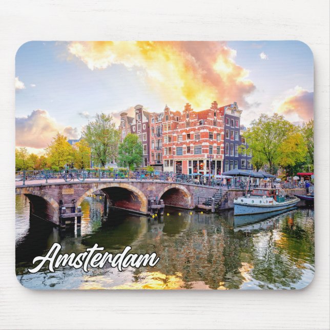 City Of Amsterdam, Netherlands Mouse Mat (Front)