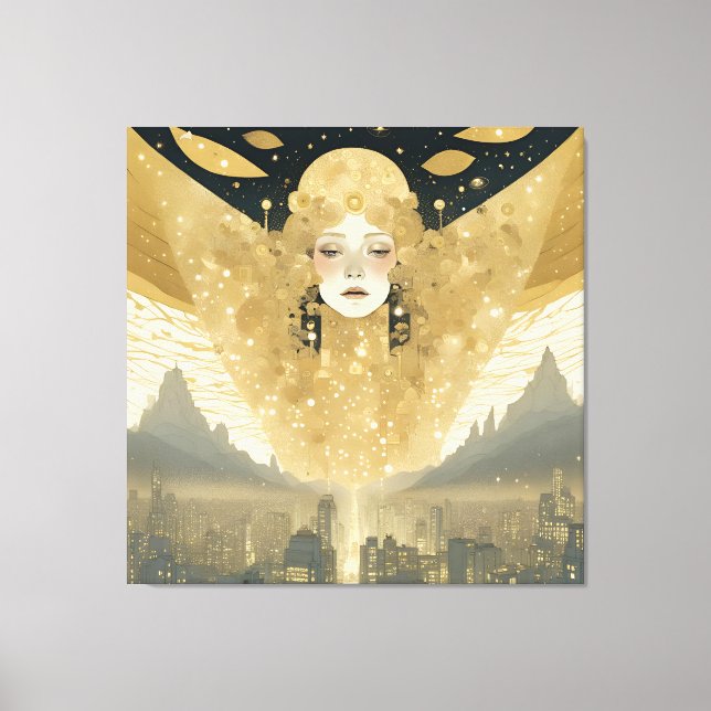 City of Angels Woman in Gold Canvas Print (Front)