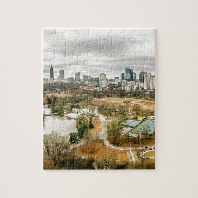 city of atlanta georgia skyline aerial jigsaw puzzle (Vertical)