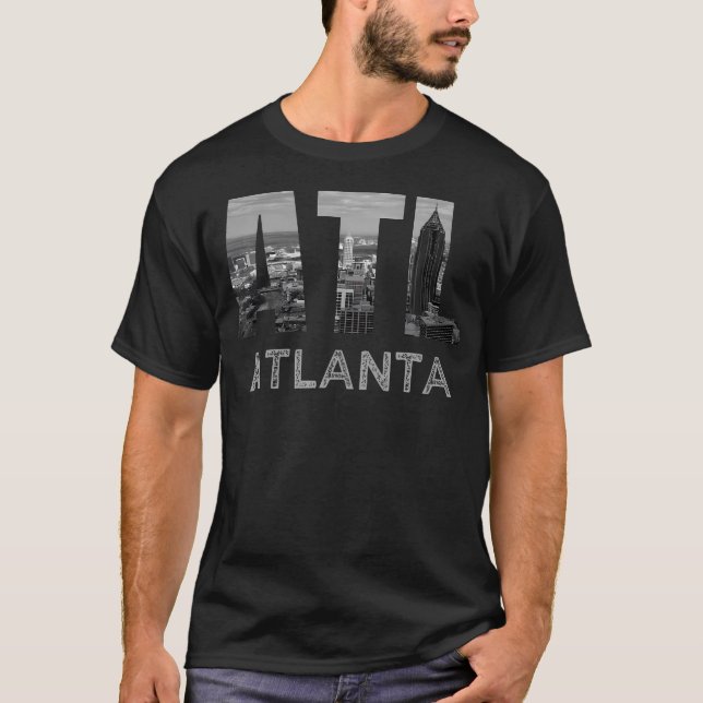 City Of Atlanta Georgia Skyline Cityscape Downtown T-Shirt (Front)