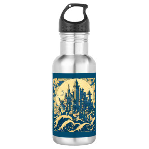 City of Atlantis 3 - Woodblock Style 532 Ml Water Bottle