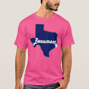 City of Beaumont Texas Lone State Map Navy Blue T-Shirt