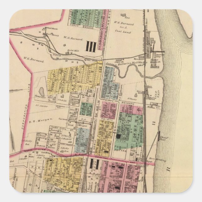 City of Bellaire, Ohio Square Sticker (Front)