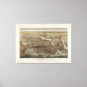 City of Boston Massachusetts 1873 Canvas Print