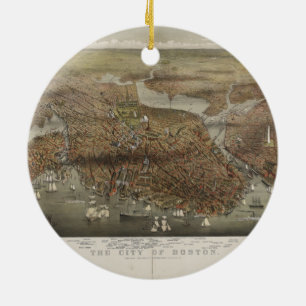 City of Boston Massachusetts 1873 Ceramic Tree Decoration