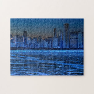 City of broad shoulders and lake Michigan Jigsaw Puzzle