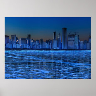 City of broad shoulders and lake Michigan Poster
