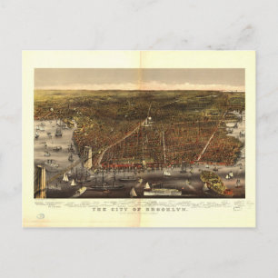 City of Brooklyn New York by Currier and Ives 1879 Postcard