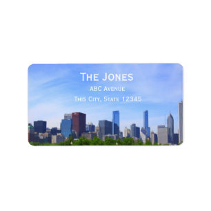 City Of Chicago address/customisable Label