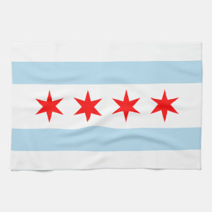 City of Chicago Illinois Flag Tea Towel