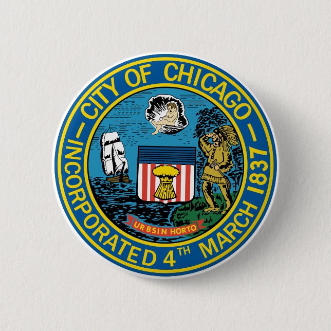 City of Chicago Seal 6 Cm Round Badge (Front)