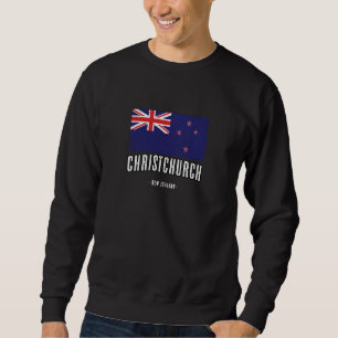 City Of Christchurch New Zealand Nz Kiwi Flag Merc Sweatshirt