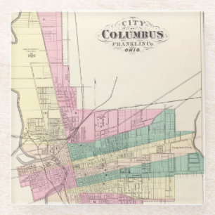 City of Columbus, Franklin County, Ohio Glass Coaster