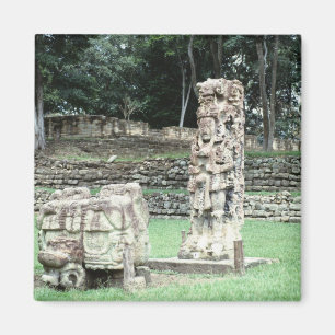 City of Copan Mayan Ruins Photo Designed Magnet