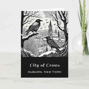 City of Crows 5x7 Folded Card, blank inside Thank You Card